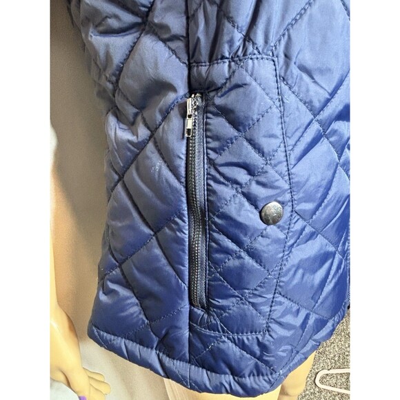 Quilted Vest Navy Blue Puffer Sleeveless Womens Size M Casual Winter Outdoors - Picture 6 of 7